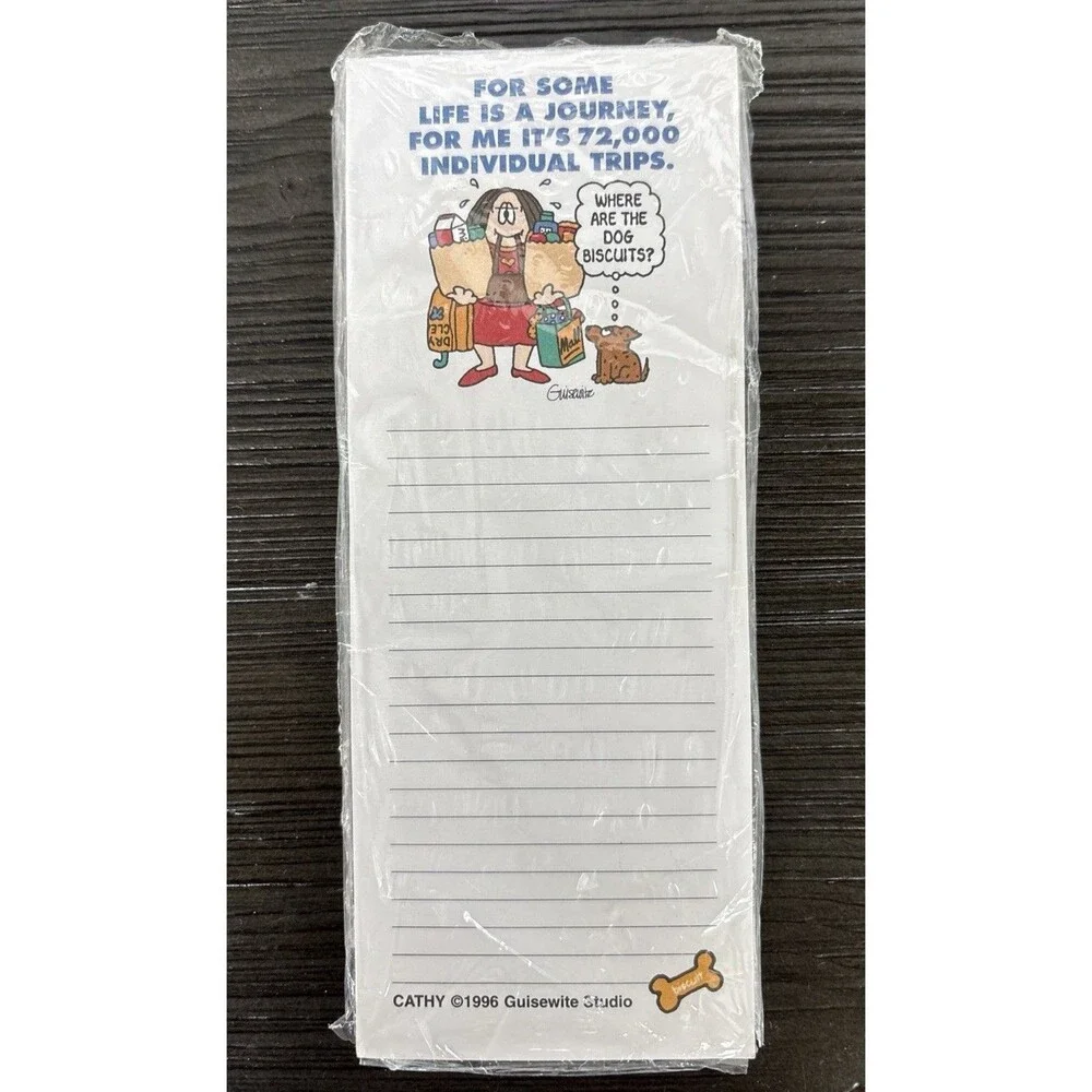 VNTG Cathy Cartoon Magnetic Shopping Pad GuisewIte Studio 1996 Sealed Code 91022